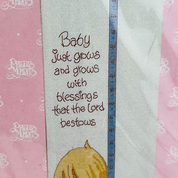 Precious Moments Baby Just Grows Growth Chart Cross Stitch Kit Janlynn #131-05 - Picture 5 of 6